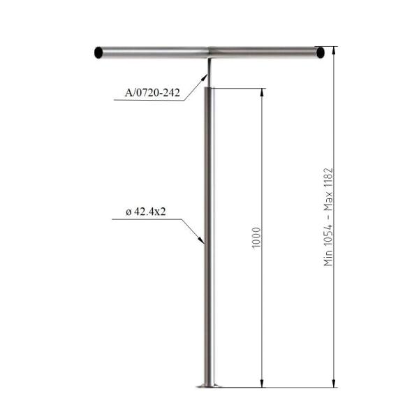 Pfosten Boden 42,4 Geländer Balkon Treppengeländer Steher Rundrohr Edelstahl V2A
